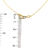 Collar (corazón e infinito) en oro amarillo 10kt. 40/43cm