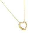 Collar (corazón) con circones en oro amarillo 10kt. 40/43cm