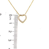 Collar (corazón) con circones en oro amarillo 10kt. 40/43cm