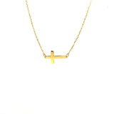 Collar (cruz) en oro amarillo 10kt. 42/45cm