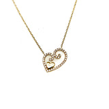 Collar (corazón) con circones en oro amarillo 10kt. 40/43cm