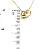 Collar (corazón) con circones en oro amarillo 10kt. 40/43cm