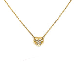 Collar (corazón) con circones en oro amarillo 10kt. 42/45cm