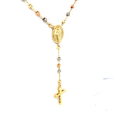 Rosario en oro tres tonos 10kt. 45cm