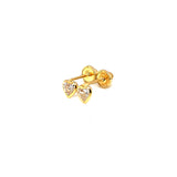 Aretes (corazón) para bebés en oro amarillo 10kt.
