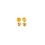 Aretes (corazón) para bebés en oro amarillo 10kt.