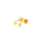 Aretes (flor) para bebés en oro amarillo 10kt.