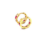 Huggies con circones en oro amarillo 10kt.