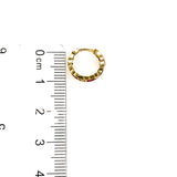 Huggies con circones en oro amarillo 10kt.