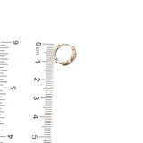 Huggies (corona) con circones en oro blanco 10kt.