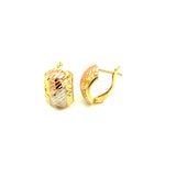 Aretes en oro tres tonos 10kt.