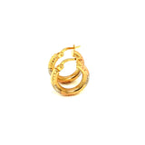 Argollas en oro tres tonos 10kt.
