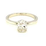 (LD) Anillo con diamante de laboratorio en oro blanco 14kt. D-1.00Cts.