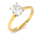 (LD) Anillo con diamante de laboratorio en oro amarillo 14kt. D-2.00Cts.
