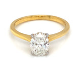(LD) Anillo con diamante de laboratorio en oro amarillo 14kt. D-2.00Cts.