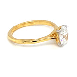 (LD) Anillo con diamante de laboratorio en oro amarillo 14kt. D-2.00Cts.