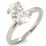 (LD) Anillo con diamante de laboratorio en oro blanco 14kt. D-2.10Cts.
