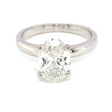 (LD) Anillo con diamante de laboratorio en oro blanco 14kt. D-2.00Cts.