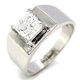 (LD) Anillo de caballero con diamantes de laboratorio en oro blanco 14kt. D-1.61Cts