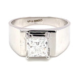 (LD) Anillo con diamante de laboratorio en oro blanco 14kt. D-1.61Cts