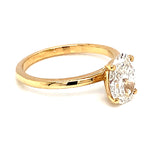 (LD) Anillo con diamante de laboratorio en oro amarillo 14kt. D-1.50Cts.