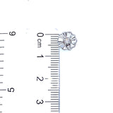 (LD) Aretes con diamantes de laboratorio en oro blanco 14kt. D-0.07Cts.