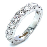 (LD) Banda con diamantes de laboratorio en oro blanco 14k.