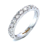(LD) Banda con diamantes de laboratorio en oro blanco 14k. D-0.95Cts.