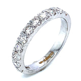 (LD) Banda con diamantes de laboratorio en oro blanco 14k.