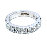 (LD) Banda con diamantes de laboratorio en oro blanco 14k. D-2.10Cts.