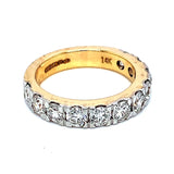 (LD) Banda con diamantes de laboratorio en oro amarillo 14k. D-2.10Cts.