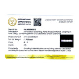 (LD) Banda con diamantes de laboratorio en oro amarillo 14k. D-1.70Cts.