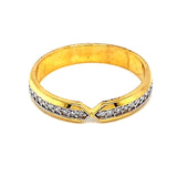 (LD) Banda con diamantes de laboratorio en oro amarillo 14k. D-0.18Cts.