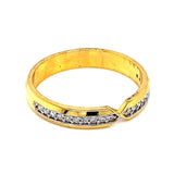 (LD) Banda con diamantes de laboratorio en oro amarillo 14k. D-0.18Cts.
