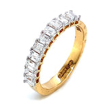 (LD) Banda con diamantes de laboratorio en oro amarillo 14k. D-0.80Cts.