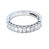 (LD) Banda con diamantes de laboratorio en oro blanco 14k. D-0.80Cts.