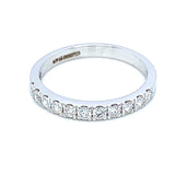 (LD) Banda con diamantes de laboratorio en oro blanco 14k. D-0.50Cts.