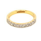 (LD) Banda con diamantes de laboratorio en oro amarillo 14k. D-0.50Cts.