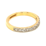 (LD) Banda con diamantes de laboratorio en oro amarillo 14k. D-0.50Cts.