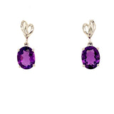 Aretes de cuarzo amatista en plata 925.