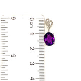 Aretes de cuarzo amatista en plata 925.