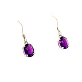 Aretes de cuarzo amatista en plata 925.