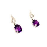 Aretes de cuarzo amatista en plata 925.