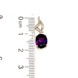 Aretes de cuarzo amatista en plata 925.