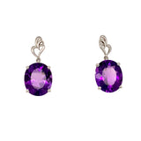 Aretes de cuarzo amatista en plata 925.