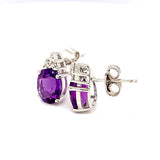 Aretes de cuarzo amatista en plata 925.