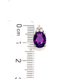 Aretes de cuarzo amatista en plata 925.