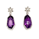 Aretes de cuarzo amatista en plata 925.