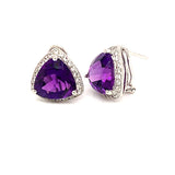 Aretes con cuarzo amatista en plata 925