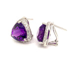Aretes con cuarzo amatista en plata 925